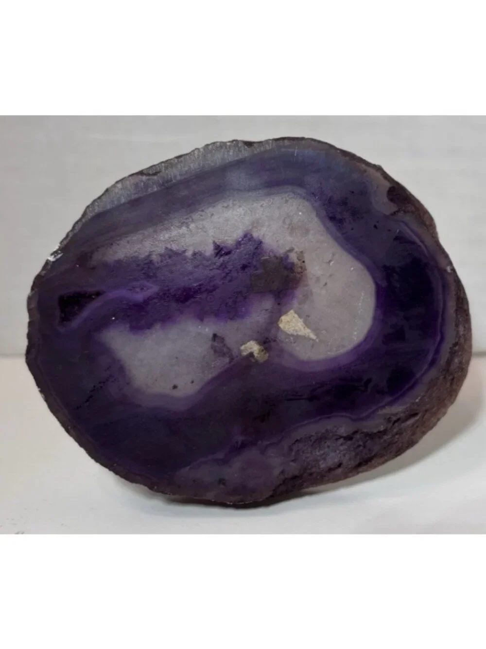 VINTAGE MCM Amethyst Geode Gold PEN HOLDER  STAND OFFICE DECOR